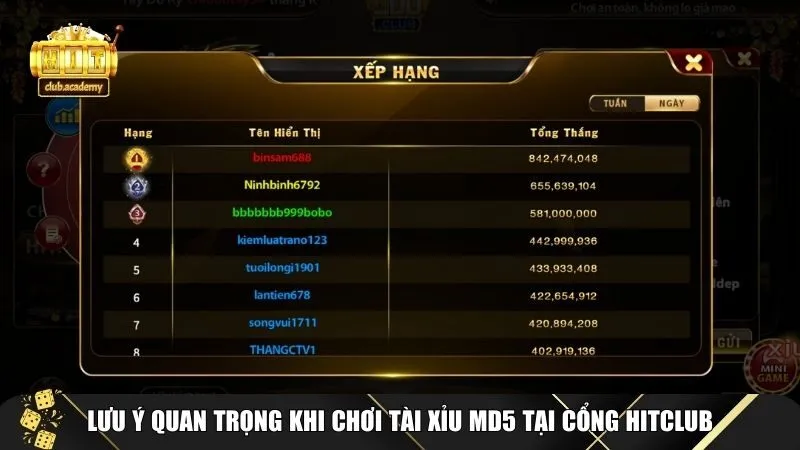 luu y khi choi tai xiu md5 tai hitclub Mẹo chơi tài xỉu MD5 tại HITCLUB - Lưu ý khi chơi Tài Xỉu MD5 tại HITCLUB